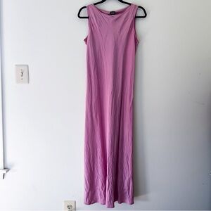 eileen fisher | long pink silk sleeveless dress petite large